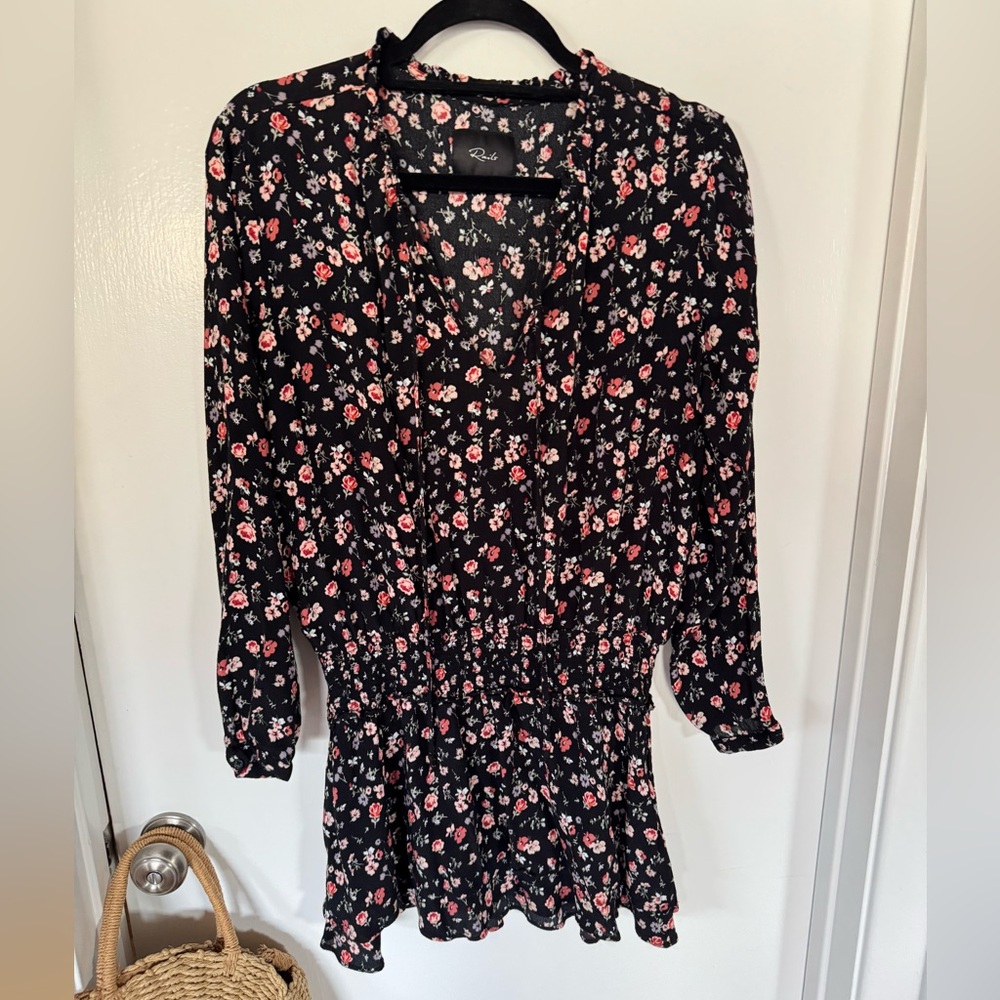 Rails Super Mini Dress with Tie V-Neck